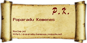 Poparadu Kemenes névjegykártya